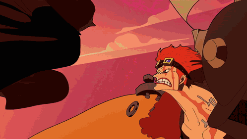 A Cartoon Drawing Of A Man With Red Hair And A Goggles On His Head GIF
