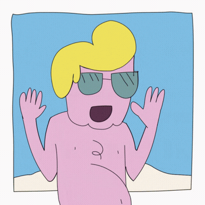 A Cartoon Drawing Of A Man With Sunglasses On GIF