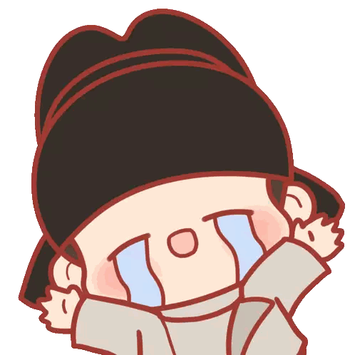 A Cartoon Drawing Of A Man With Tears Running Down His Face Sticker