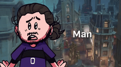 A Cartoon Drawing Of A Man With The Word Man Behind Him GIF