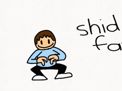 A Cartoon Drawing Of A Man With The Words ' Shid Fa ' Written Below Him GIF