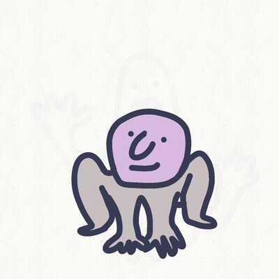 A Cartoon Drawing Of A Monkey With A Purple Head GIF