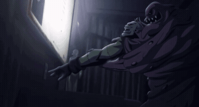 A Cartoon Drawing Of A Monster Looking Out A Doorway GIF