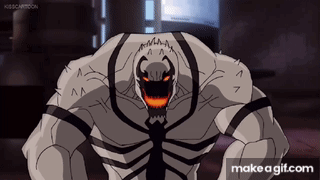 A Cartoon Drawing Of A Monster With A Glowing Orange Mouth GIF