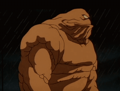 A Cartoon Drawing Of A Monster With A Lightning Bolt Behind Him GIF