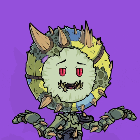 A Cartoon Drawing Of A Monster With A Purple Background GIF