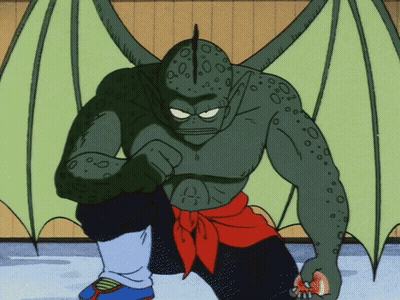 A Cartoon Drawing Of A Monster With Green Wings GIF