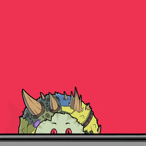 A Cartoon Drawing Of A Monster With Red Eyes And Sharp Claws GIF