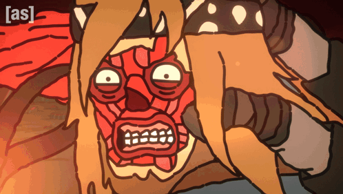 A Cartoon Drawing Of A Monster With The Letters A And S On It GIF