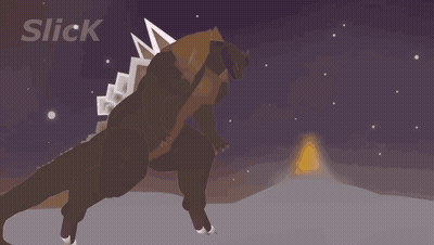 A Cartoon Drawing Of A Monster With The Word Slick In The Corner GIF