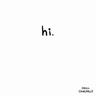 a cartoon drawing of a mouse with the words hi written above it