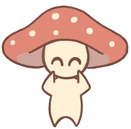 A Cartoon Drawing Of A Mushroom With A Face And Arms Sticker