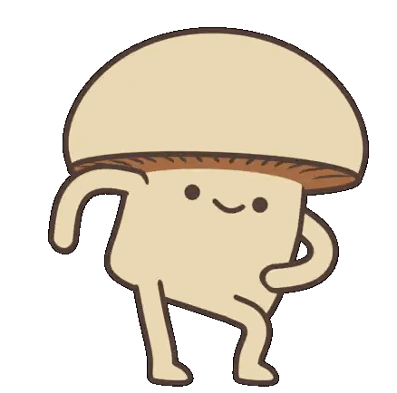 A Cartoon Drawing Of A Mushroom With A Face And Arms And Legs Sticker