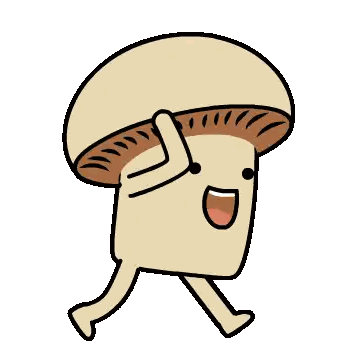 A Cartoon Drawing Of A Mushroom With A Face And Arms Sticker
