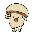 A Cartoon Drawing Of A Mushroom With A Hat On And A Smile On Its Face . Sticker