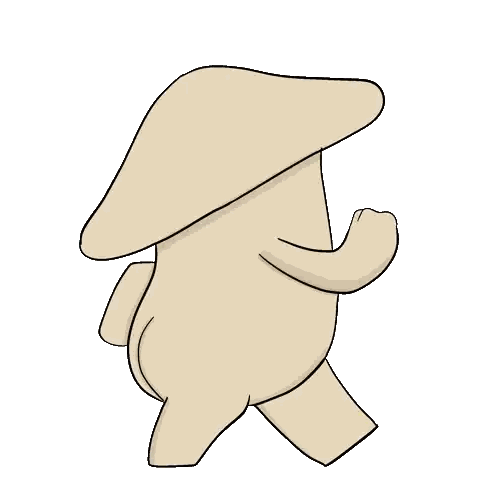 A Cartoon Drawing Of A Mushroom With A Hat On It Sticker