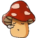 A Cartoon Drawing Of A Mushroom With A Red Hat And Glasses . Sticker