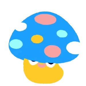 A Cartoon Drawing Of A Mushroom With Polka Dots On It 'S Hat Sticker