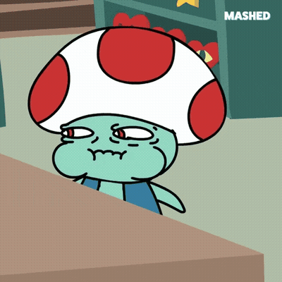 A Cartoon Drawing Of A Mushroom With The Word Mashed Above It GIF