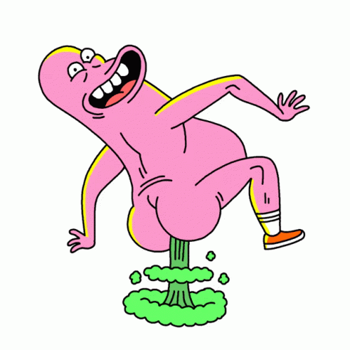 A Cartoon Drawing Of A Naked Man With A Huge Butt GIF