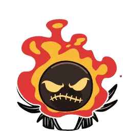 A Cartoon Drawing Of A Nightmare Before Christmas Character With Flames Around It Sticker