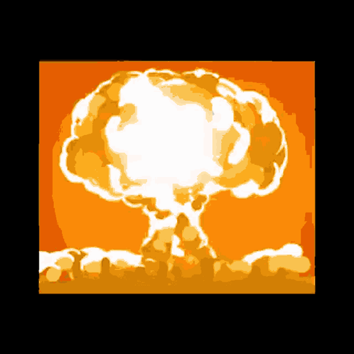 A Cartoon Drawing Of A Nuclear Explosion GIF