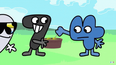 A Cartoon Drawing Of A Number Seven And A Number Four Standing Next To Each Other GIF