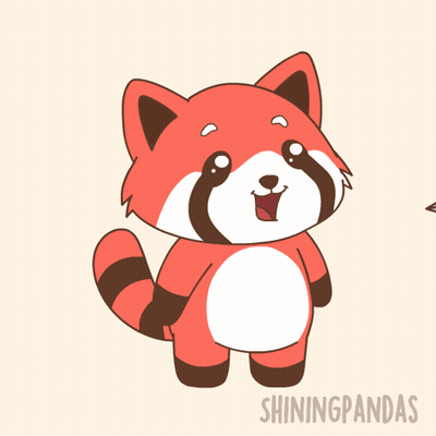 A Cartoon Drawing Of A Panda With Hearts Around It And The Words Shiningpandas On The Bottom GIF