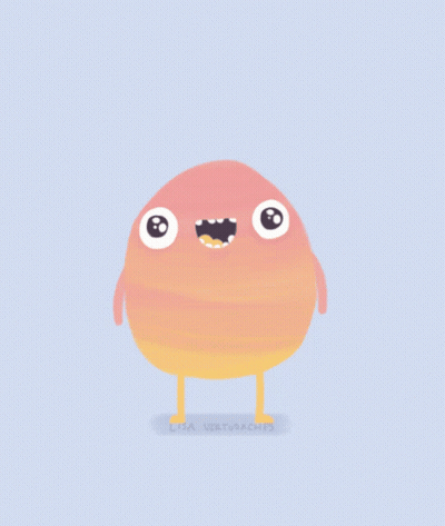A Cartoon Drawing Of A Peach With A Smile On Its Face And The Words Virtuaarts Below It GIF