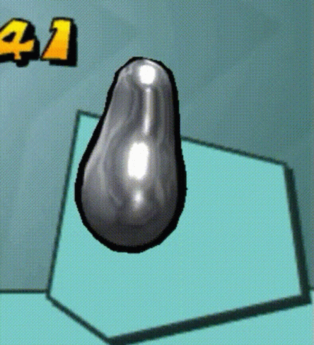 A Cartoon Drawing Of A Pear With The Number 41 On The Bottom GIF