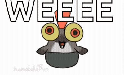 A Cartoon Drawing Of A Penguin With Big Eyes And The Words Weeeee GIF
