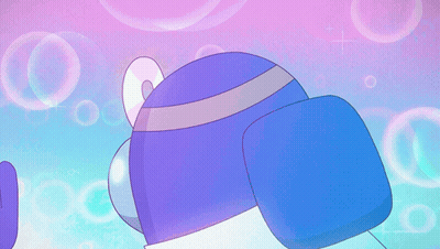 A Cartoon Drawing Of A Penguin With Bubbles Behind It GIF