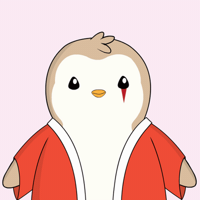A Cartoon Drawing Of A Penguin With The Words Thank You Above It GIF