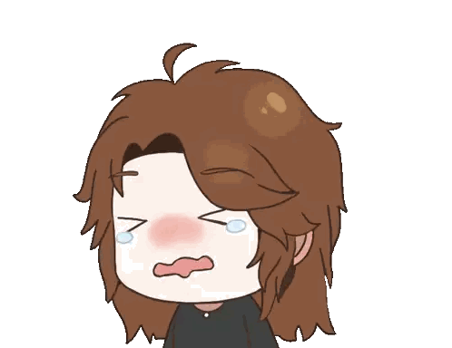 A Cartoon Drawing Of A Person Crying With Tears Running Down Their Face Sticker