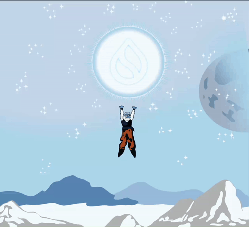 A Cartoon Drawing Of A Person Flying Through The Air With A Circle With The Letter S On It GIF