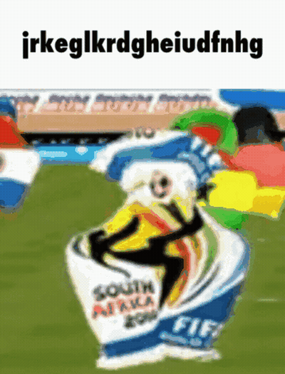 A Cartoon Drawing Of A Person Holding A Flag That Says South Africa 2010 GIF
