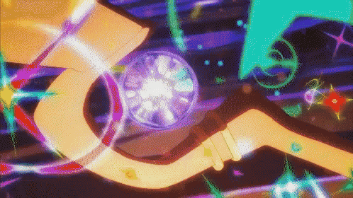 A Cartoon Drawing Of A Person Holding A Glowing Object In Their Hand . GIF