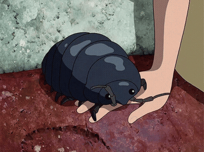 A Cartoon Drawing Of A Person Holding A Small Bug GIF