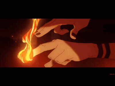 A Cartoon Drawing Of A Person Holding A Torch With A Fire Coming Out Of Their Finger GIF