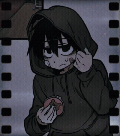 A Cartoon Drawing Of A Person In A Hoodie GIF