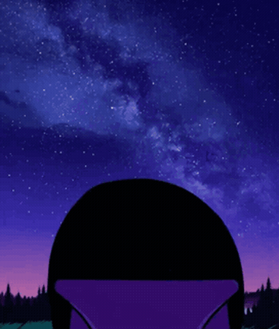 A Cartoon Drawing Of A Person 'S Head With A Heart Shaped Cloud In The Background GIF