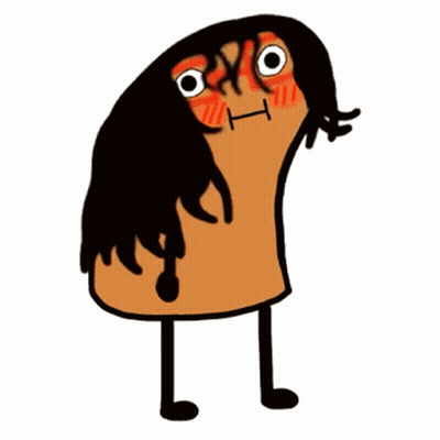 A Cartoon Drawing Of A Person Standing Next To A Gingerbread House With The Letter H On It GIF