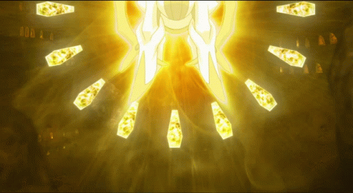 A Cartoon Drawing Of A Person Surrounded By Glowing Bottles GIF