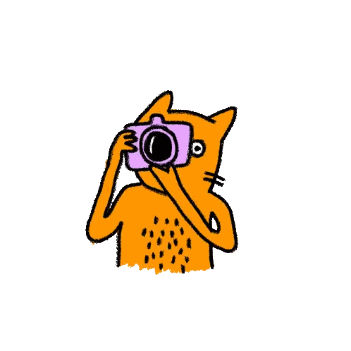 A Cartoon Drawing Of A Person Taking A Picture With A Camera Sticker