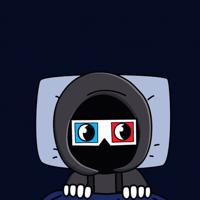 A Cartoon Drawing Of A Person Wearing 3D Glasses And The Words Good Night GIF
