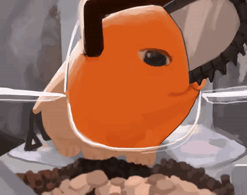 A Cartoon Drawing Of A Person Wearing A Chainsaw GIF