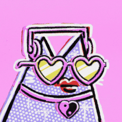 A Cartoon Drawing Of A Person Wearing Heart Shaped Sunglasses GIF