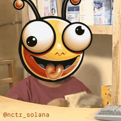 A Cartoon Drawing Of A Person With A Bee Face On Their Head GIF