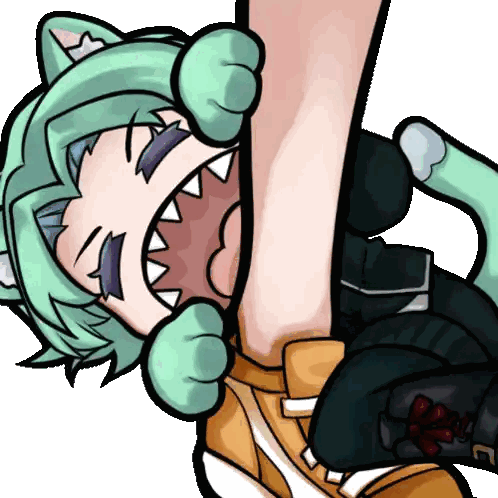 A Cartoon Drawing Of A Person With A Cat 'S Head And Paws Sticker