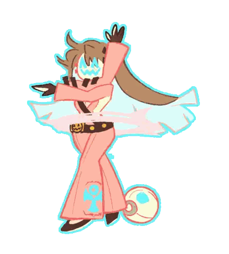 A Cartoon Drawing Of A Person With A Female Symbol On Their Belt Sticker